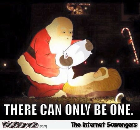 There can only be one funny Santa meme