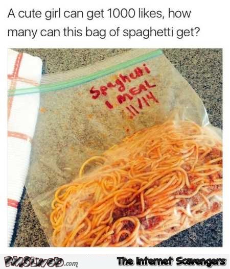 How many likes can a bag of spaghetti get funny meme @PMSLweb.com