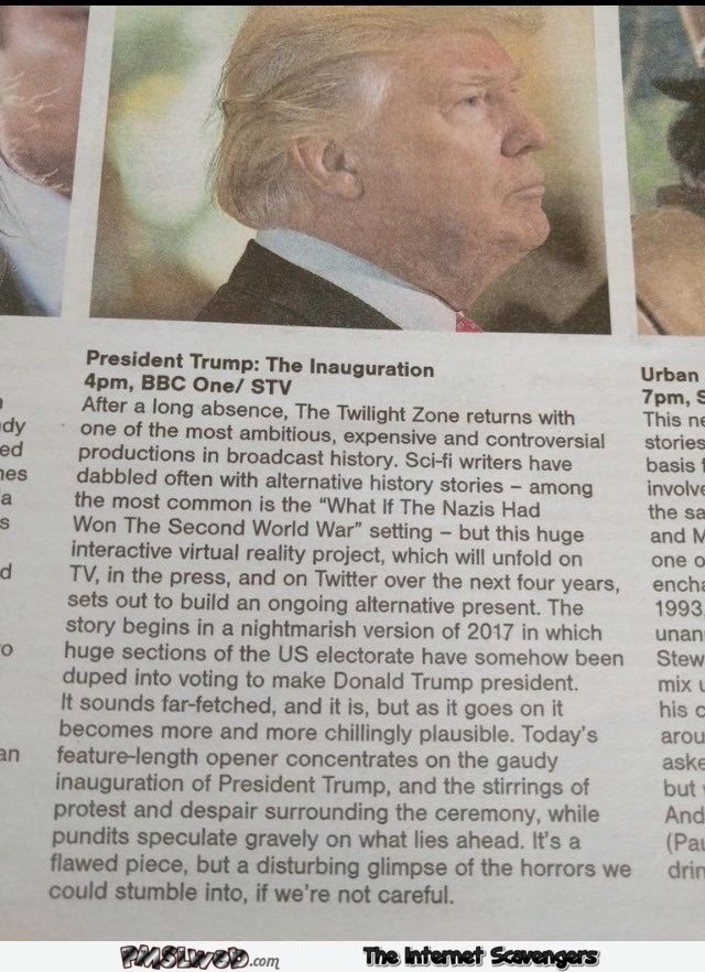 Funny BBC one Trump inauguration presentation @PMSLweb.com