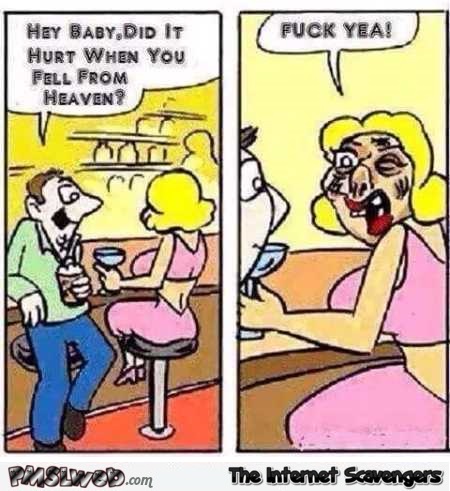 Did it hurt when you fell from heaven funny cartoon @PMSLweb.com
