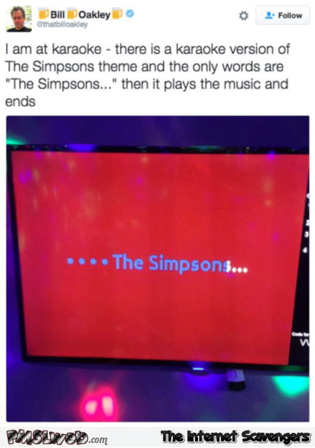 Funny Simpsons Karaoke tweet