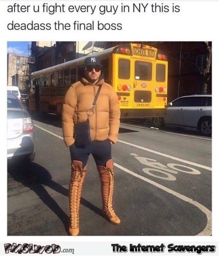 This is the final boss in New York city funny meme