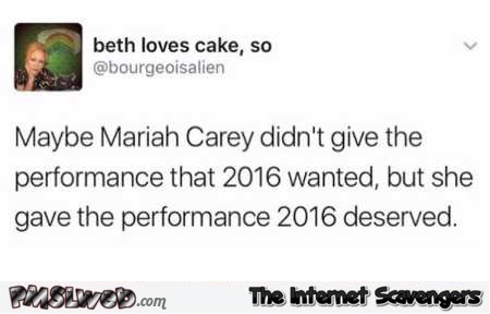 Mariah Carey’s New Year performance funny tweet @PMSLweb.com