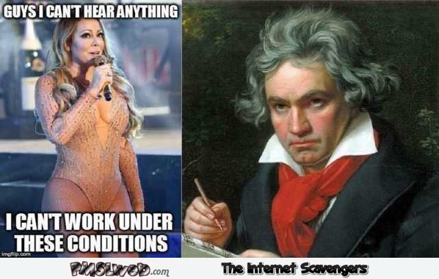 Mariah Carey versus Beethoven funny meme @PMSLweb.com