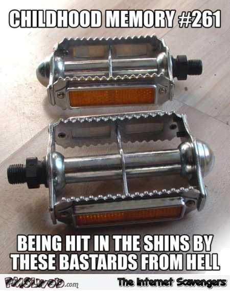 Being hit in the shins by these bastards from hell funny meme @PMSLweb.com