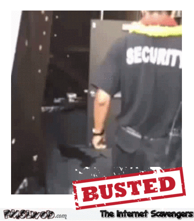 Busted having sex behind the door funny gif @PMSLweb.com