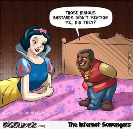 Snow white and the black dwarf funny adult cartoon @PMSLweb.com