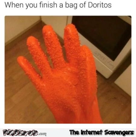 When you finish a bag of doritos funny meme @PMSLweb.com