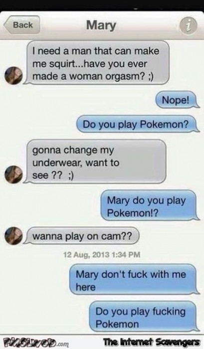 Do you play pokemon funny text message