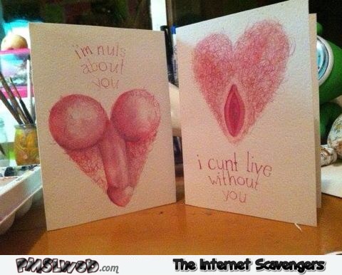 Funny naughty Valentine's day card @PMSLweb.com