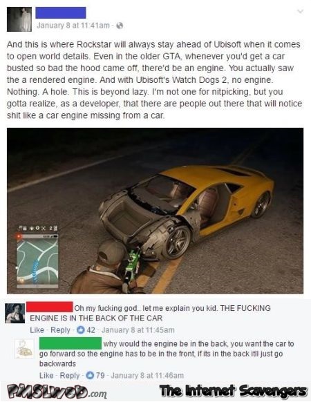 Stupid people on the Internet video game car engine edition humor @PMSLweb.com