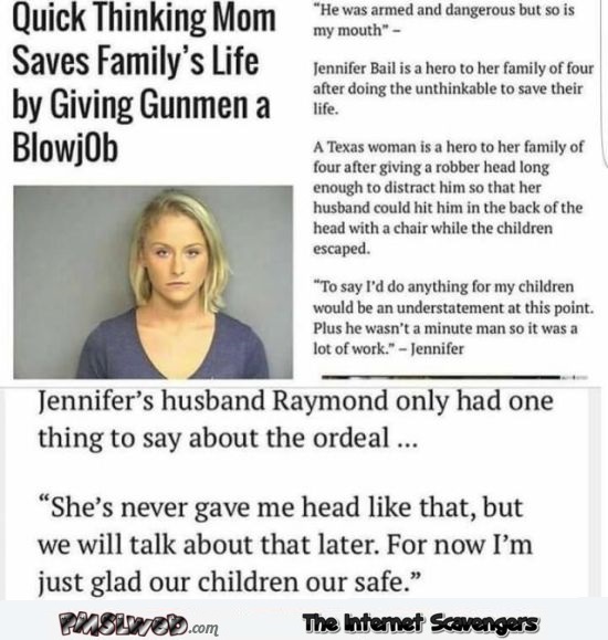 Quick thinking mom saves family's life amazing news headline @PMSLweb.com