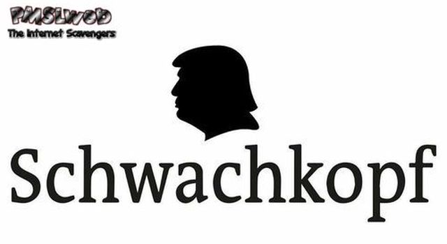 Funny fake Schwachkopf Trump logo - Weekend comedy club @PMSLweb.com