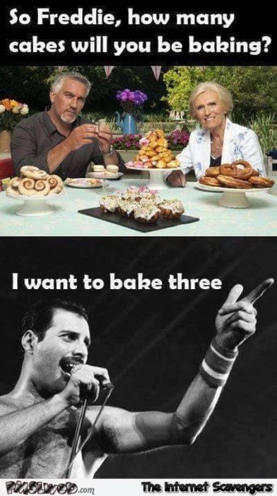 How many caked will you be baking Freddie Mercury funny meme