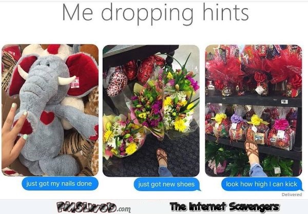 Dropping hints on Valentine's day humor @PMSLweb.com