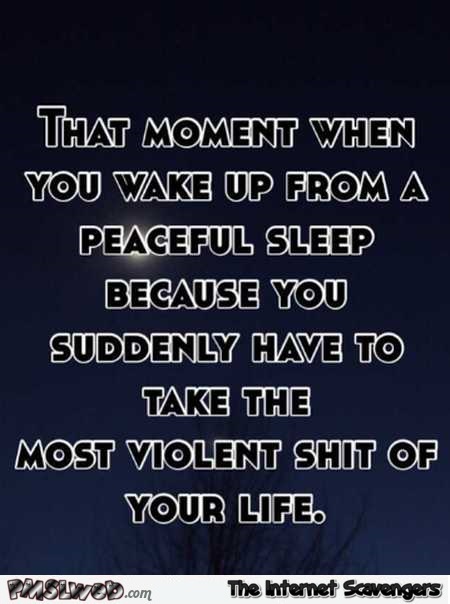 When you wake up from a peaceful sleep sarcastic humor @PMSLweb.com