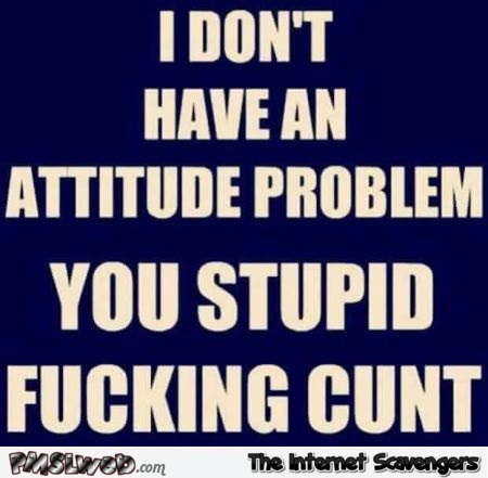 I don't have an attitude problem sarcastic humor - LOL memes and pictures @PMSLweb.com