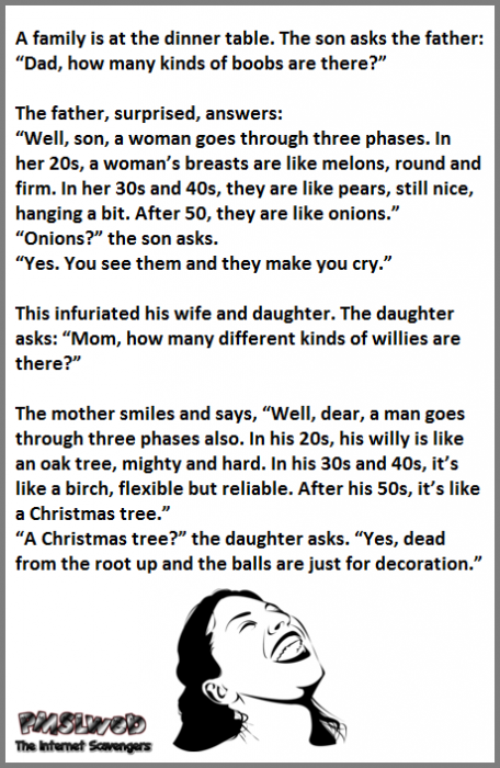 Mum and daughter versus dad and son joke