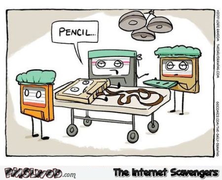 Audio tape operation funny cartoon @PMSLweb.com