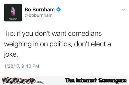 Don't elect a joke funny tweet