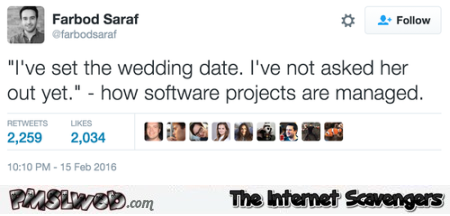 How software projects are managed funny tweet @PMSLweb.com