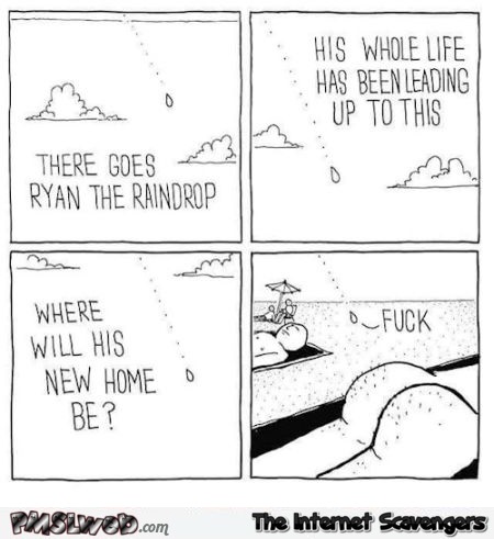 The story of Ryan the raindrop funny comic @PMSLweb.com
