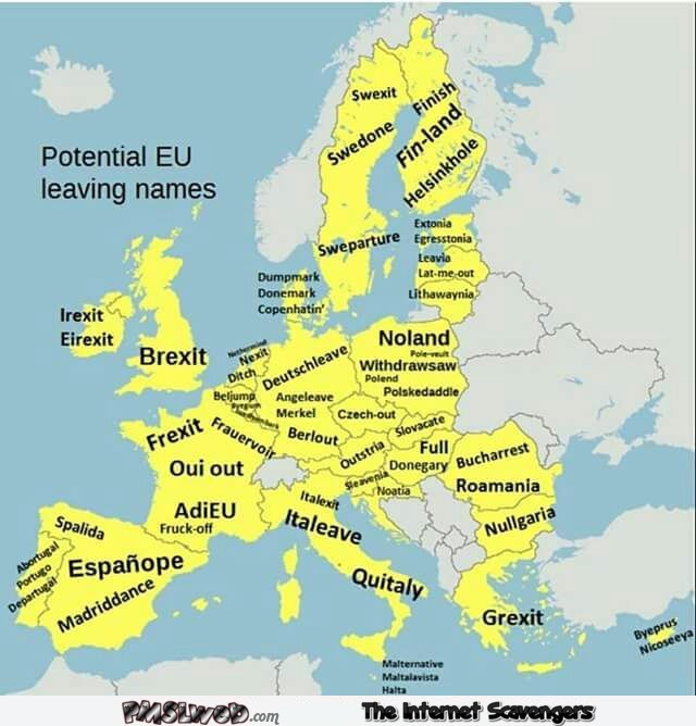 Funny potential leaving EU map @PMSLweb.com