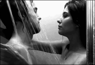 Couples showering together expectations vs reality funny gif @PMSLweb.com