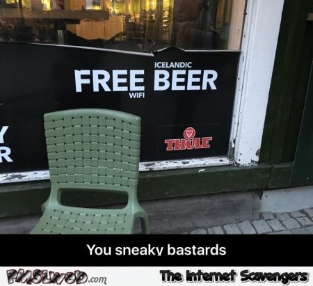 Funny sneaky free beer advertising