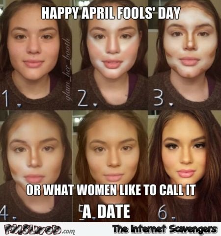 Funny April fools day makeup meme