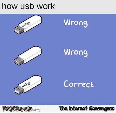 How USB keys work humor - Wacky Sunday guffaws @PMSLweb.com