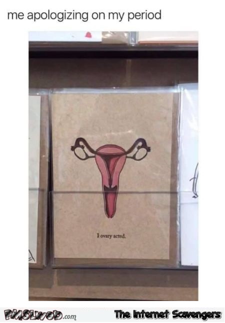 Funny period apology card - Silly Hump day YLYL @PMSLweb.com