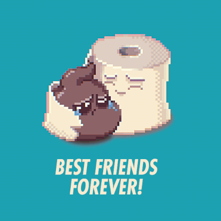 Toilet paper and poop best friends for ever gif