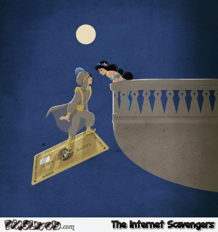 Aladdin's flying carpet is an American Express funny cartoon @PMSLweb.com
