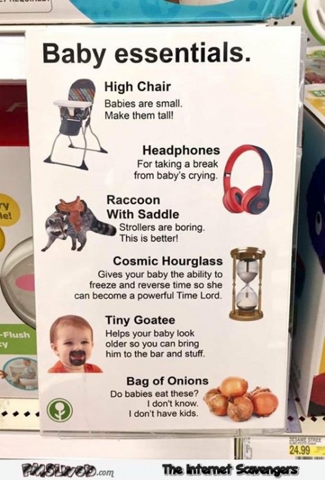 Funny baby essentials suggestions