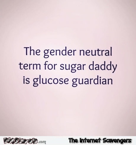 The gender neutral term for sugar daddy funny quote | PMSLweb