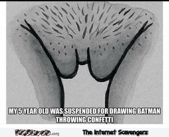 Batman throwing confetti fail adult humor @PMSLweb.com