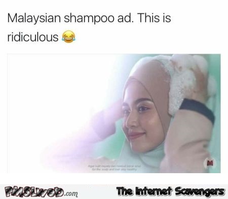 Funny Malaysian shampoo ad fail meme