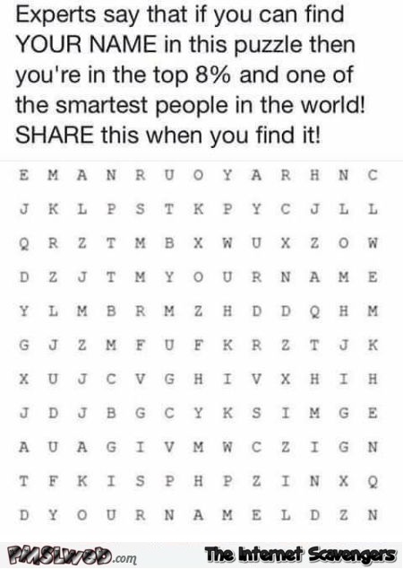 Find your name in this puzzle funny prank @PMSLweb.com