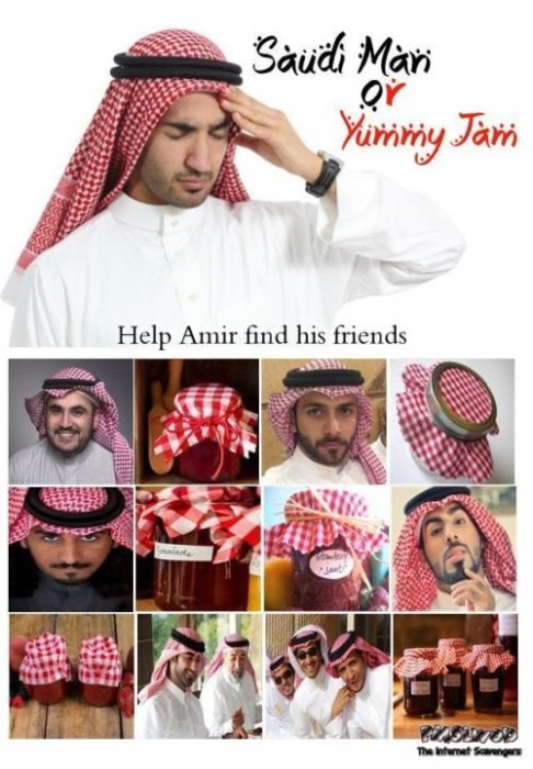 Saudi man or yummy jam funny meme