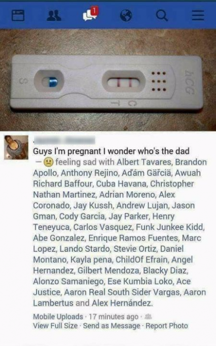 I'm pregnant and don't know who the dad is funny Facebook fail