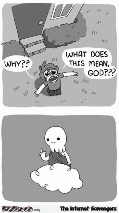What does this mean God funny sarcastic cartoon
