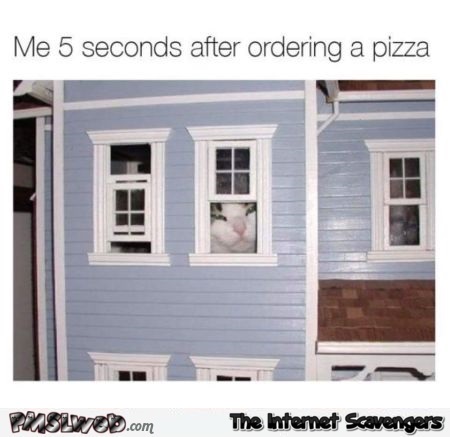 Me 5 seconds after ordering pizza funny meme @PMSLweb.com