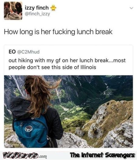 How long is her fucking lunch break funny comment @PMSLweb.com
