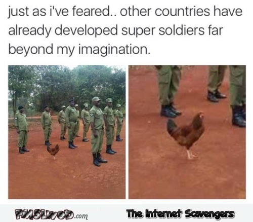 Super solider chicken funny meme - Funny meme Wednesday @PMSLweb.com