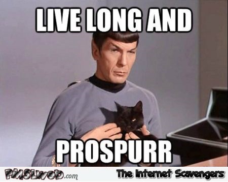 Live long and prospurr funny cat meme @PMSLweb.com