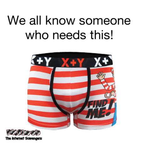 Funny Waldo boxer shorts meme @PMSLweb.com