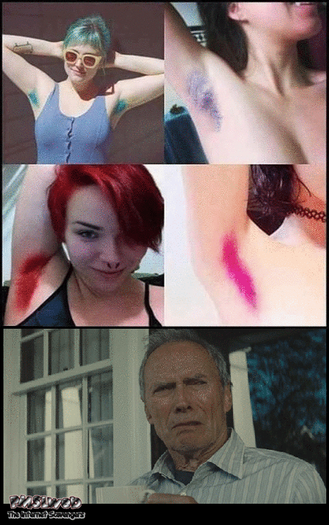 Girls dye their armpit hair funny WTF - Friday lol memes @PMSLweb.com