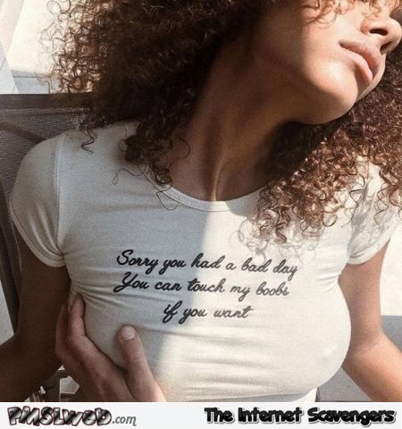 Funny sorry you had a bad day t-shirt - Hilarious adult humor @PMSLweb.com