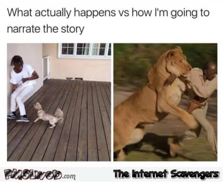 What actually happens vs how I'm going to narrate the story funny meme
